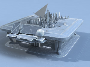 Sci-fi Table Interactive Holographic Table 3D Модель