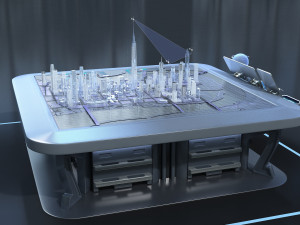 Sci-fi Table Interactive Holographic Table 3D Модель