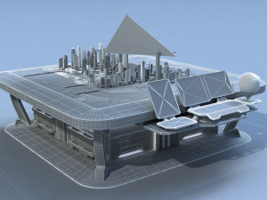 Sci-fi Table Interactive Holographic Table 3D Модель