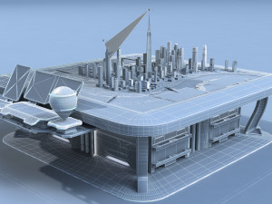Sci-fi Table Interactive Holographic Table 3D Модель