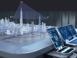 Sci-fi Table Interactive Holographic Table 3D Модель