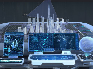 Sci-fi Table Interactive Holographic Table 3D Модель
