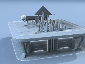 Sci-fi Table Interactive Holographic Table 3D Модель