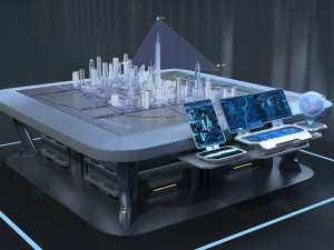 Sci-fi Table Interactive Holographic Table 3D Модель