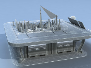Sci-fi Table Interactive Holographic Table 3D Модель