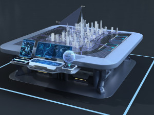 Sci-fi Table Interactive Holographic Table 3D Модель