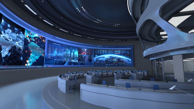 Control Room Monitoring room command center Modelo 3D .c4d .max .obj .3ds .fbx .stl .blend 