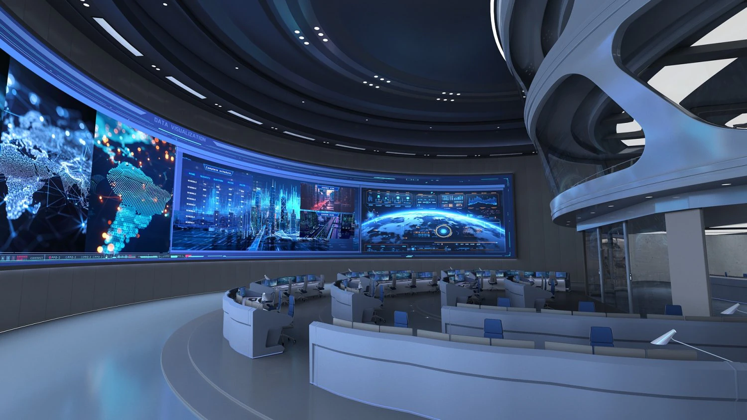 Sala de Control Sala de Monitoreo Centro de Mando Modelo 3D .c4d .max .obj .3ds .fbx .stl .blend