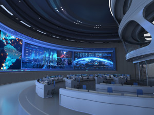Control Room Monitoring room command center 3D Model