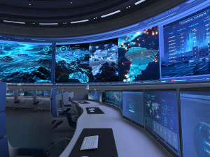 Sala de Control Sala de Monitoreo Centro de Mando Modelo 3D