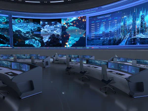 Sala de Control Sala de Monitoreo Centro de Mando Modelo 3D