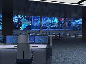 Sala de Control Sala de Monitoreo Centro de Mando Modelo 3D