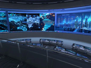 Sala de Control Sala de Monitoreo Centro de Mando Modelo 3D