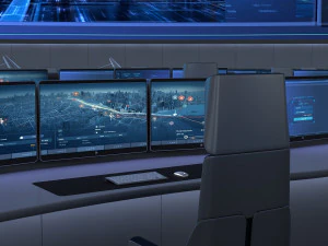 Sala de Control Sala de Monitoreo Centro de Mando Modelo 3D