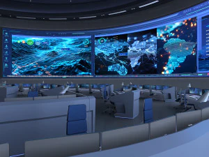 Sala de Control Sala de Monitoreo Centro de Mando Modelo 3D