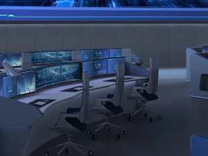 Sala de Control Sala de Monitoreo Centro de Mando Modelo 3D