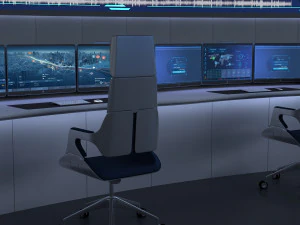 Sala de Control Sala de Monitoreo Centro de Mando Modelo 3D