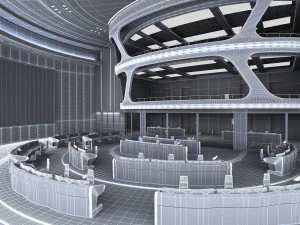 Sala de Control Sala de Monitoreo Centro de Mando Modelo 3D