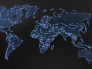Tech World Map 3D Model