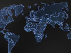 Tech World Map 3D Model
