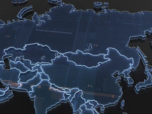 Tech World Map 3D Model