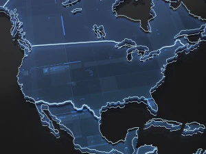 Tech World Map 3D Model