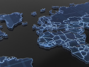 Tech World Map Modelo 3D