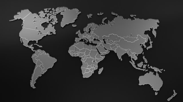 Tech World Map 3D Model in Terrain 3DExport