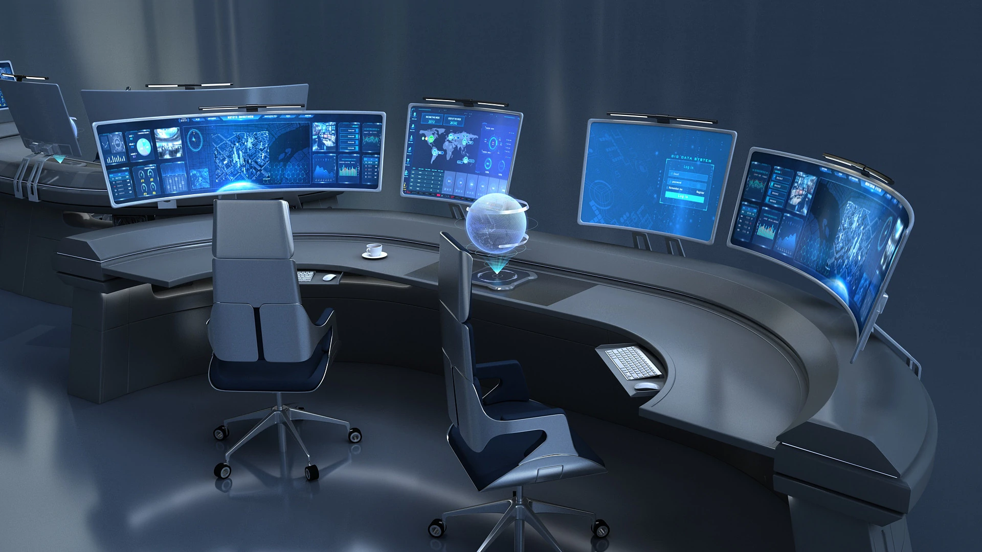 Future desk Lab Table 3D Model .c4d .max .obj .3ds .fbx .stl .blend