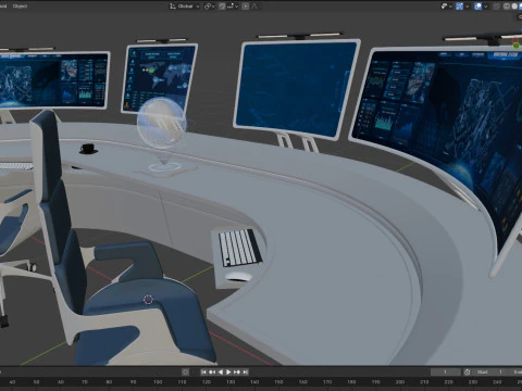 Future desk Lab Table 3D Model