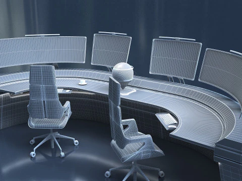 Future desk Lab Table 3D Model