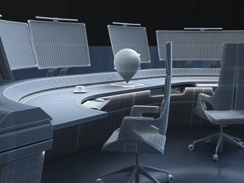 Future desk Lab Table 3D Model