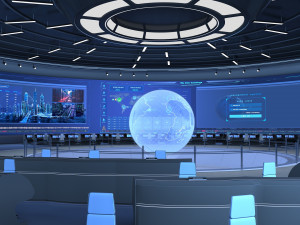 Control Room Monitoring room command center Model 3D