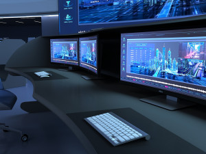 Control Room Monitoring room command center Model 3D