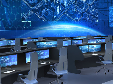 Control Room Monitoring room command center Model 3D