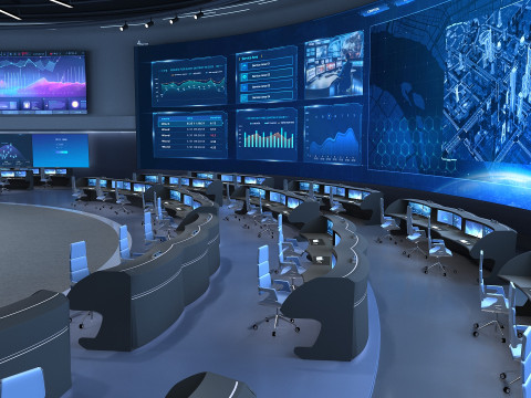 Control Room Monitoring room command center Model 3D