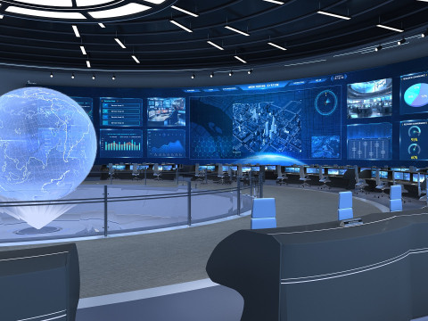 Control Room Monitoring room command center Model 3D
