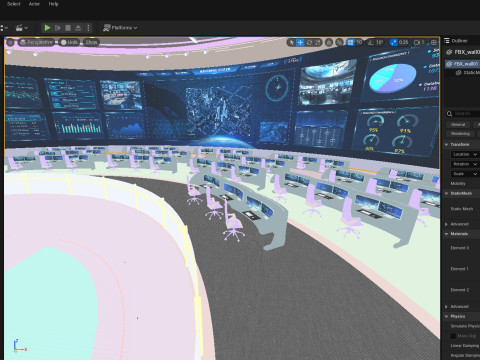 Control Room Monitoring room command center Model 3D