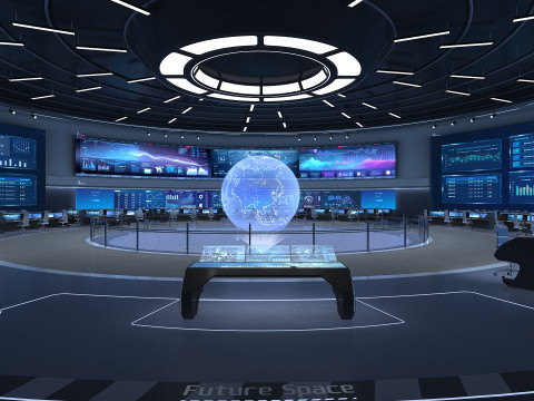Control Room Monitoring room command center Model 3D