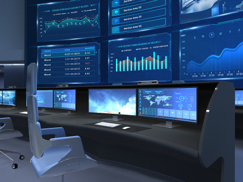 Control Room Monitoring room command center Model 3D