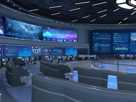 Control Room Monitoring room command center Model 3D