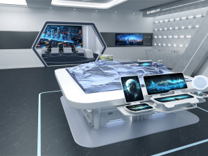 High-Tech Future Exhibition Hall Modelo 3D