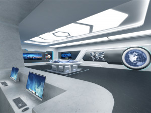 High-Tech Future Exhibition Hall 3D मॉडल