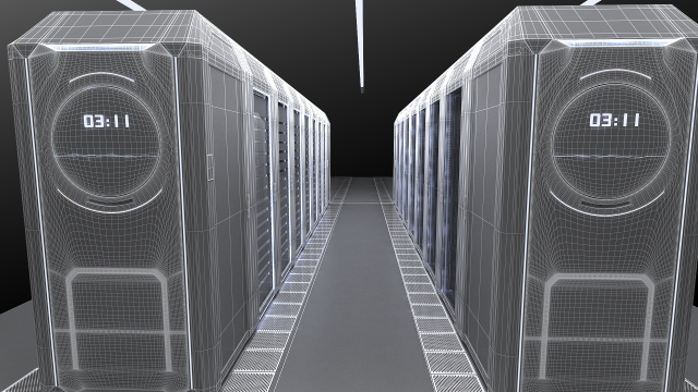 Data center server 3D Model in Exhibit 3DExport