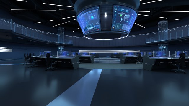 Monitoring Center Command Center Modelo 3D .c4d .max .obj .3ds .fbx .stl .blend 