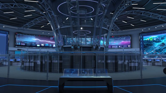 Control Room Monitoring room command center 3D 모델 .c4d .max .obj .3ds .fbx .stl .blend 