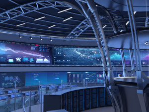 Control Room Monitoring room Command center Model 3D