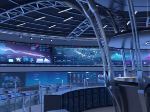 Control Room Monitoring room Command center 3D Model