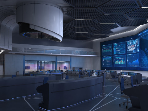 Monitoring room command center 3D Модель