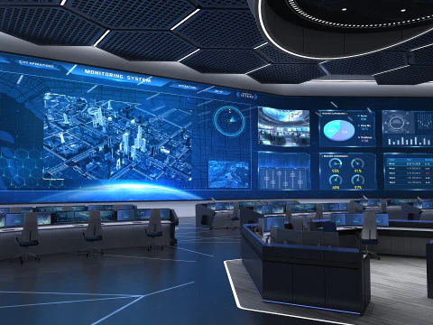 Monitoring room command center 3D Model
